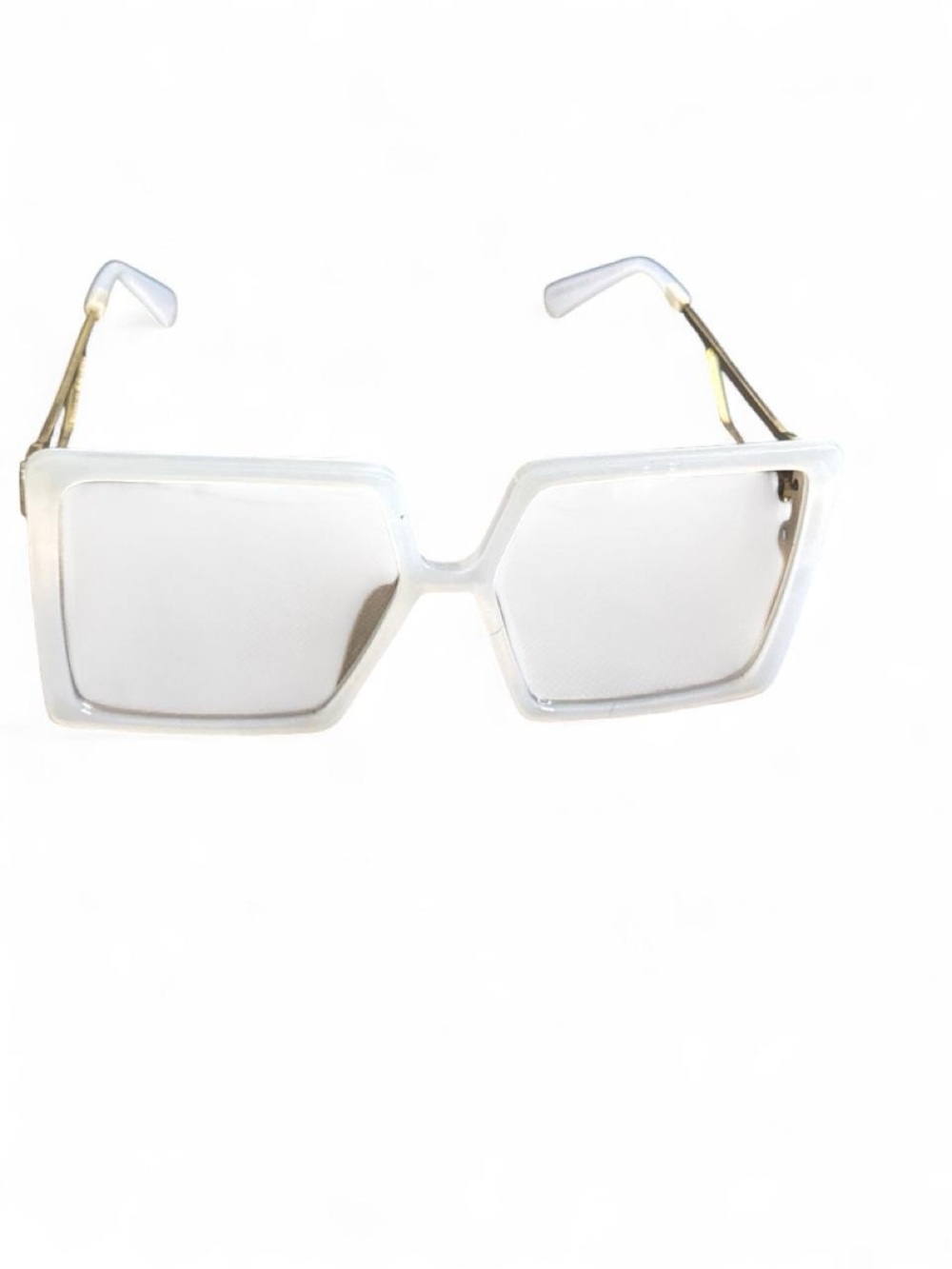 White Geometric Frame Sunglasses - Fashion Women's Accessories